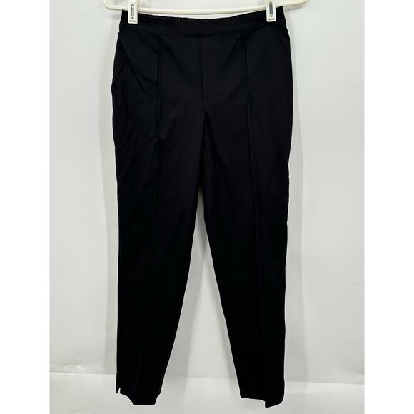Isaac Mizrahi Live! BLACK 24/7 Stretch Pull On Ankle Pants w/ Pintuck Womens 2P - Picture 1 of 9